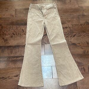 American Eagle-womens’ high-rise flared corduroy pants.